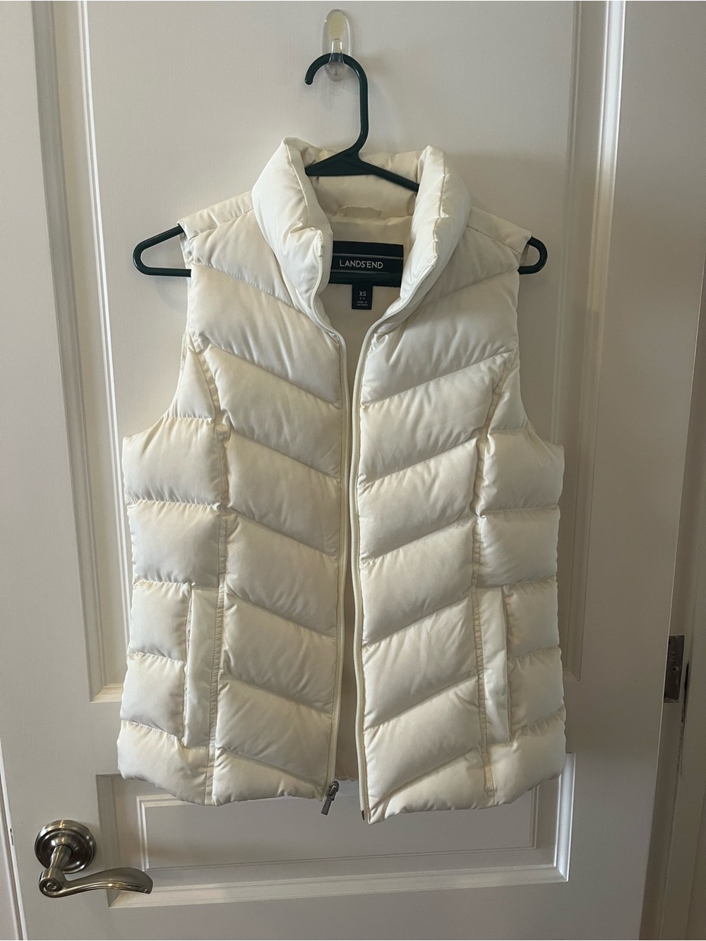 Lands' End Women's Off-White Quilted Puffer Vest Size XS